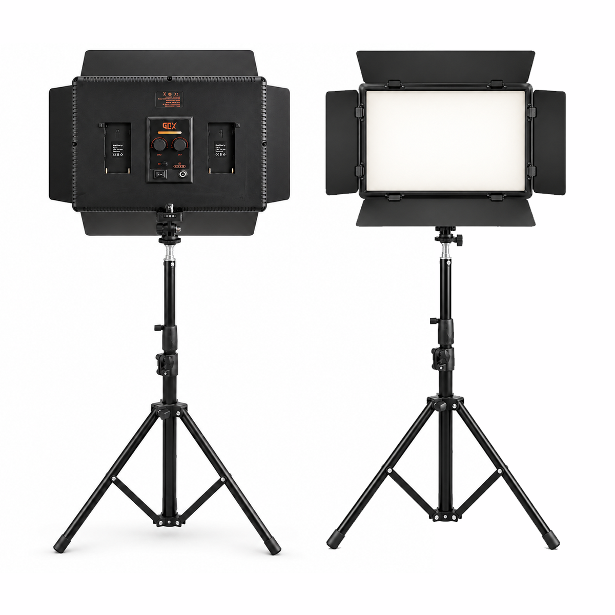 GDX PL700C II 35W 4 Kanat İkili Barndoorlu Bi-Color LED Video Paneli (2700K-6500K, 720 LED, 8 FX Efekt, AC/DC Cift Guclu)