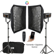 Gdx 300 RGB III Profesyonel İkili Fotoğrafçılık ve Video Renkli Dolgu Işığı Seti