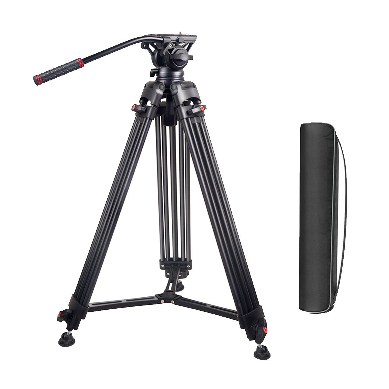 GDX 985 Profesyonel Video ve Fotoğraf Tripod 10kg Taşıma Kapasiteli VH07 Fluid Kafa 176cm Boy