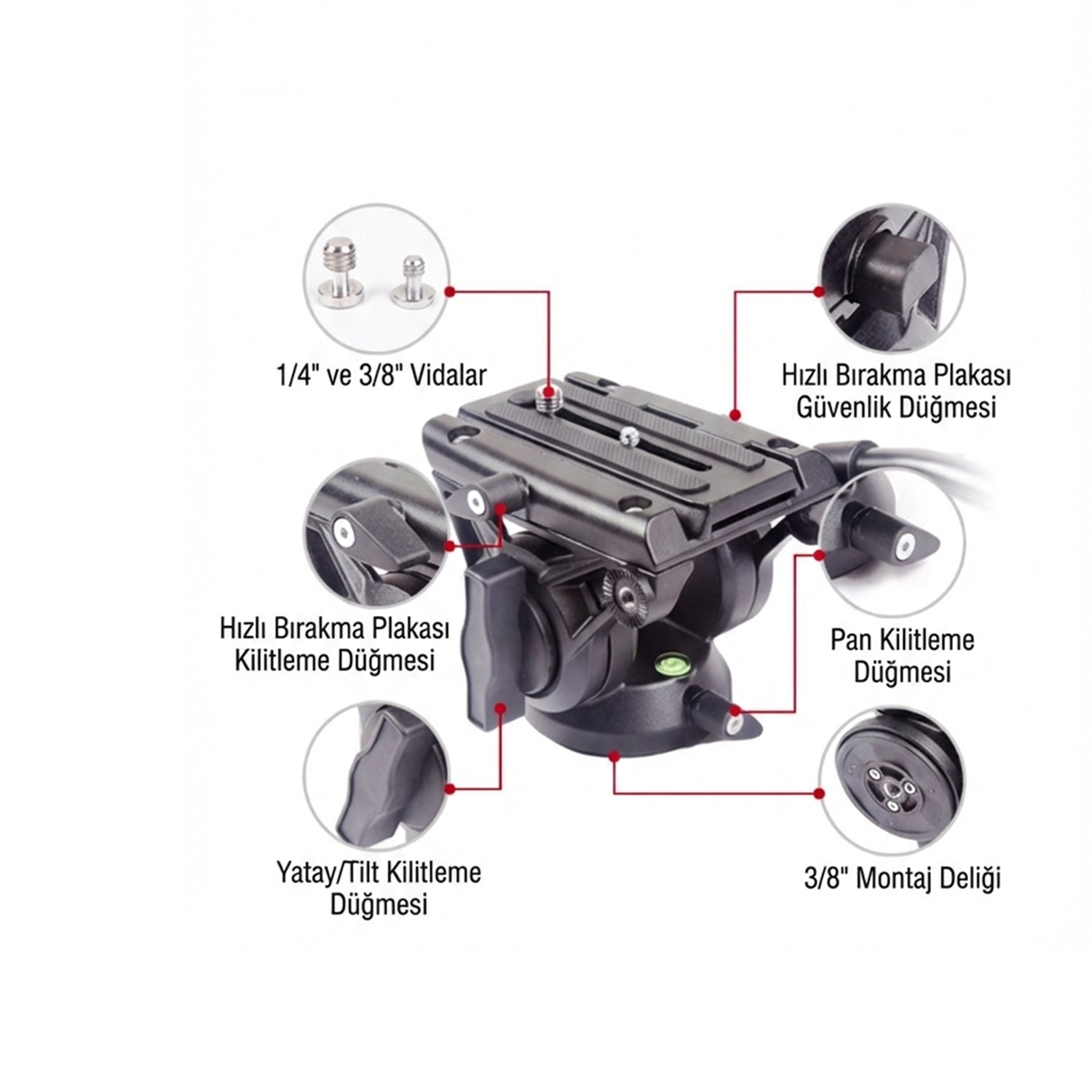 GDX 985 Profesyonel Video ve Fotoğraf Tripod 10kg Taşıma Kapasiteli VH