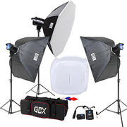 Gdx BM400 3'lü Paraflaş Set + Çekim Çadırı 120x120cm