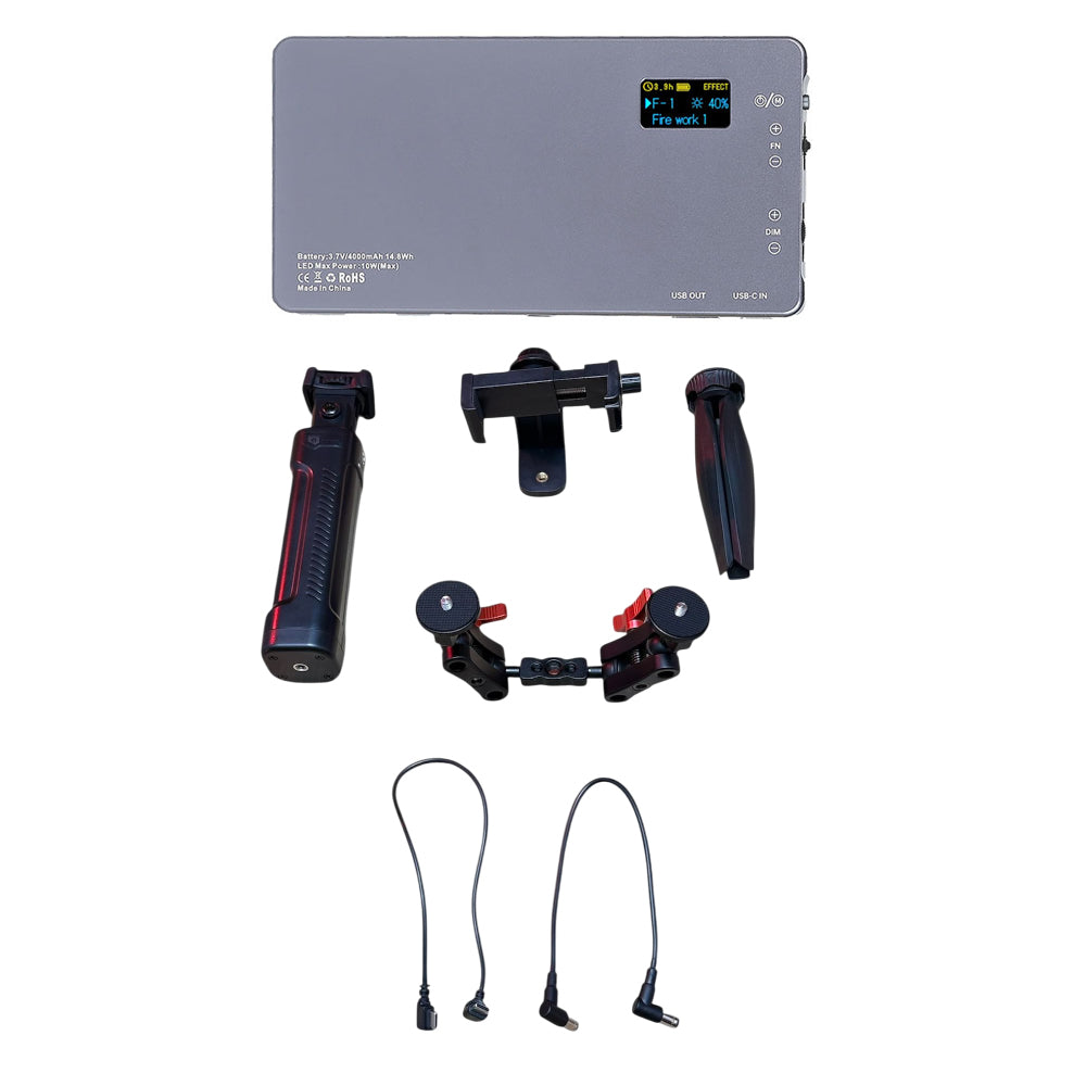 GDX CF-135 RGB Telefon Vlog + El Tipi Powerbank Tripod Batarya