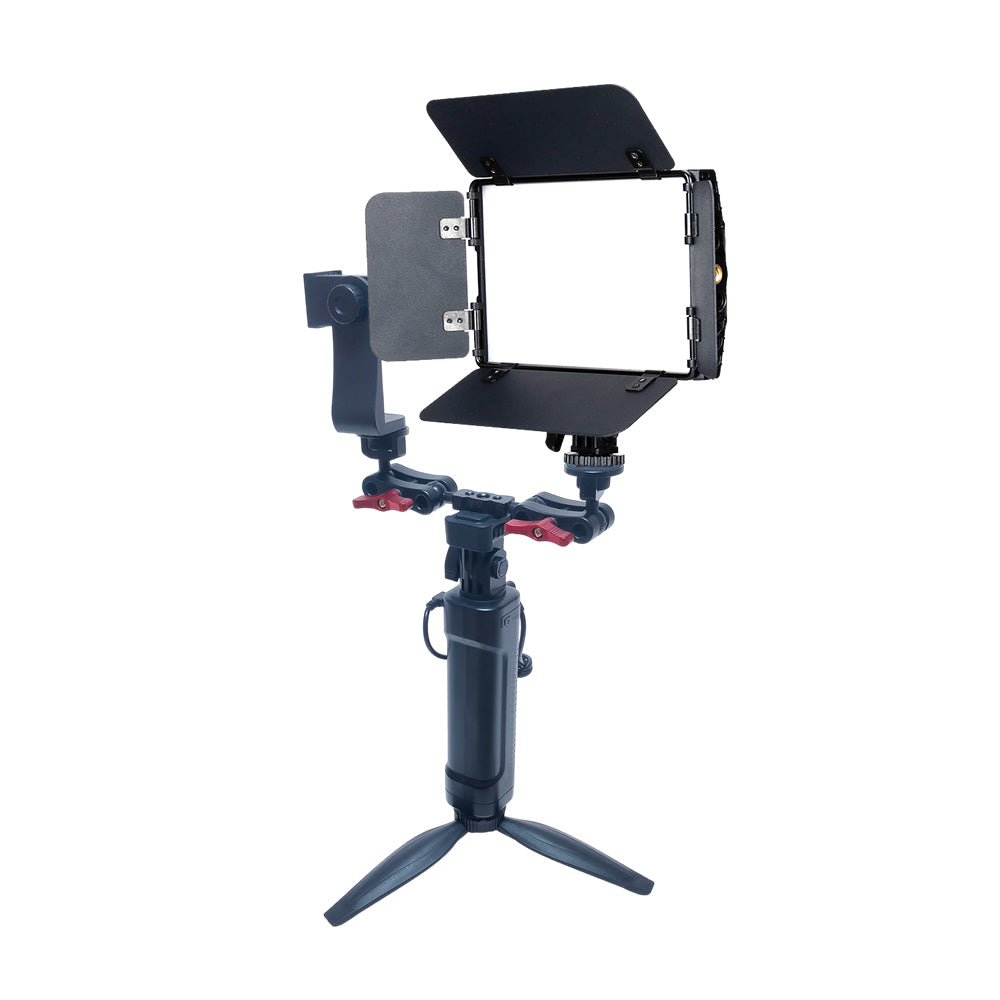 GDX CF-150C RGB Telefon Vlog Seti + El Tipi Powerbank Tripod Batarya