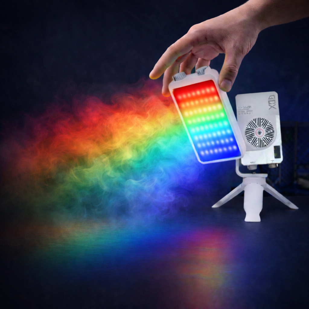 GDX CF-25 RGB 25W Mini LED Video Işığı Full Renk Spektrumu 3200-6500K Dahili Bataryalı Vlog Dolgu Işığı