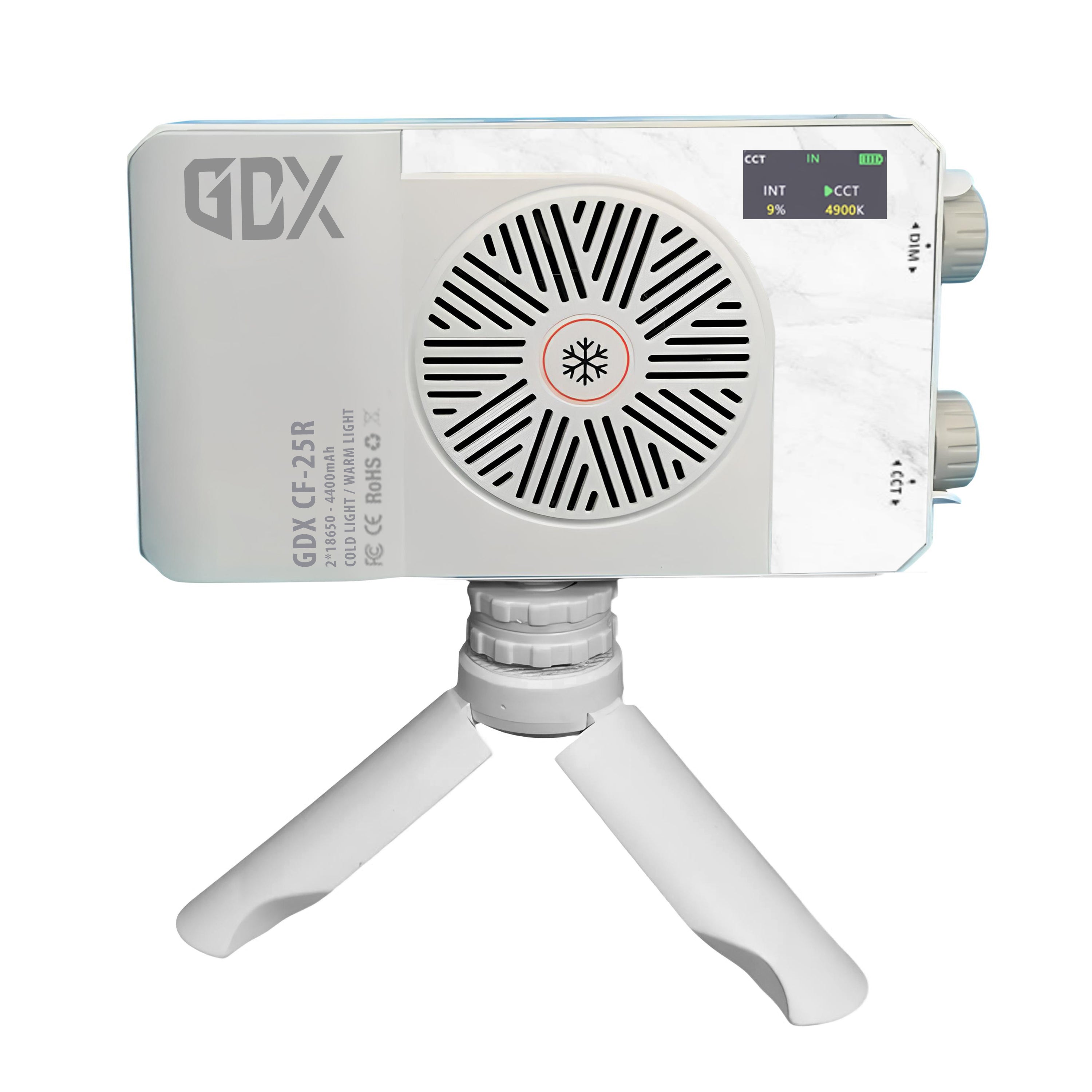 GDX CF-25 RGB 25W Mini LED Video Işığı Full Renk Spektrumu 3200-6500K Dahili Bataryalı Vlog Dolgu Işığı