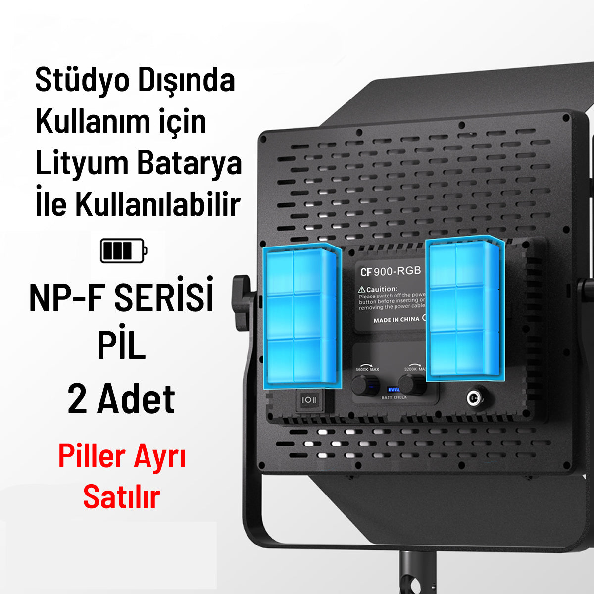 GDX CF-900R RGB LED Video Işığı Tekli Seti 14 Efektli 45W+35W 260cm Ayaklı Set