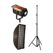GDX CN-300C II 300W Bi-Color COB LED Video ve Fotoğraf Işık Seti 2700K-6500K One Tick Softbox 260cm Ayaklı Tekli Kit