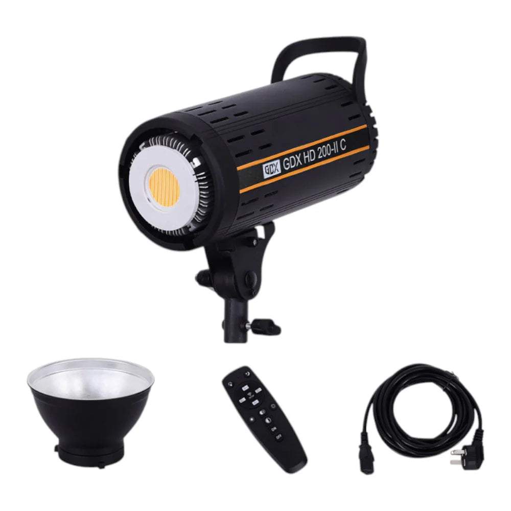 GDX HD-200II C BiColor LED Video Işığı 200W Tekli Set 60x90 Gridli Softbox Işık Ayağı