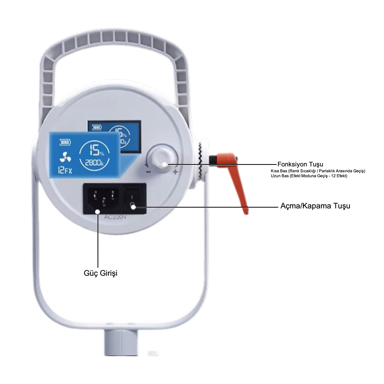 GDX HD-300III C 300W Bi-Color LED Video Işığı 2700K-6500K Sürekli Işık