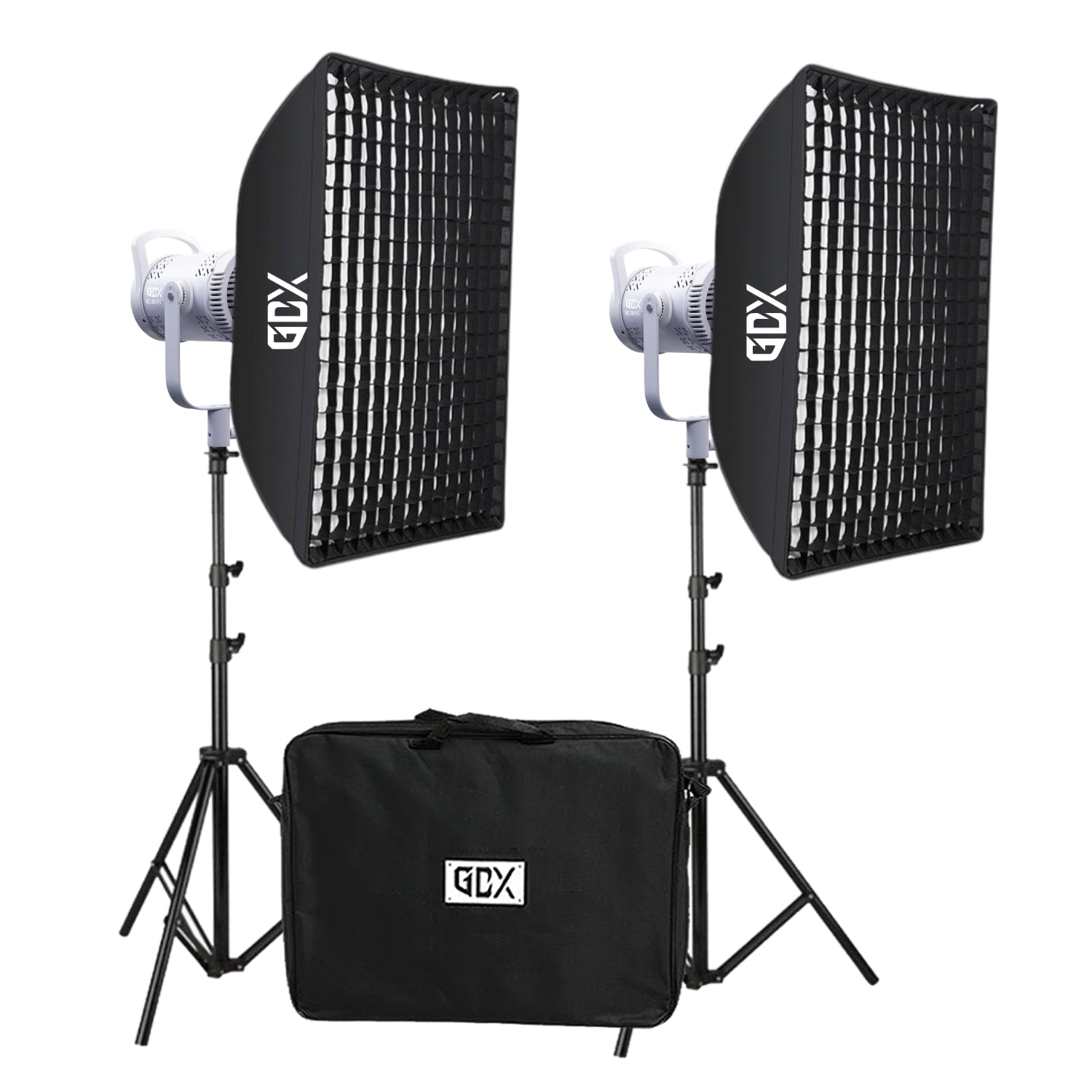 GDX HD-300III C 300W LED 2'li Set 32.000 Lümen Bi-Color Bowens Mount Gridli Softbox Video Fotoğraf Işık Seti