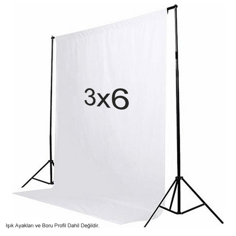 Gdx Kumaş Fon Beyaz (3x6 Metre) Katlanabilir / Yıkanabilir