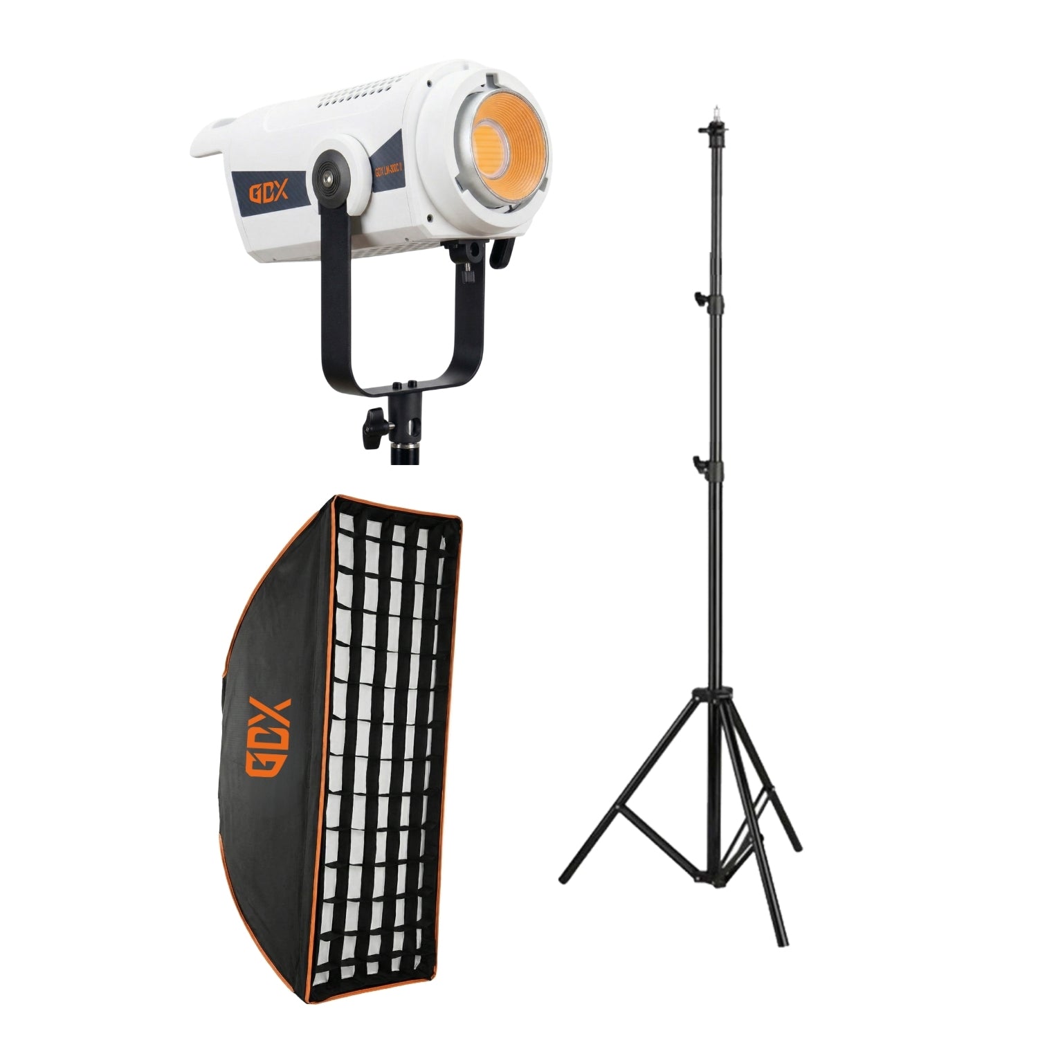 GDX LM-300C II 300W Bi-Color COB LED Video ve Fotoğraf Işık Seti 2700K-6500K One-Tick Softbox 260cm Ayaklı Tekli Set