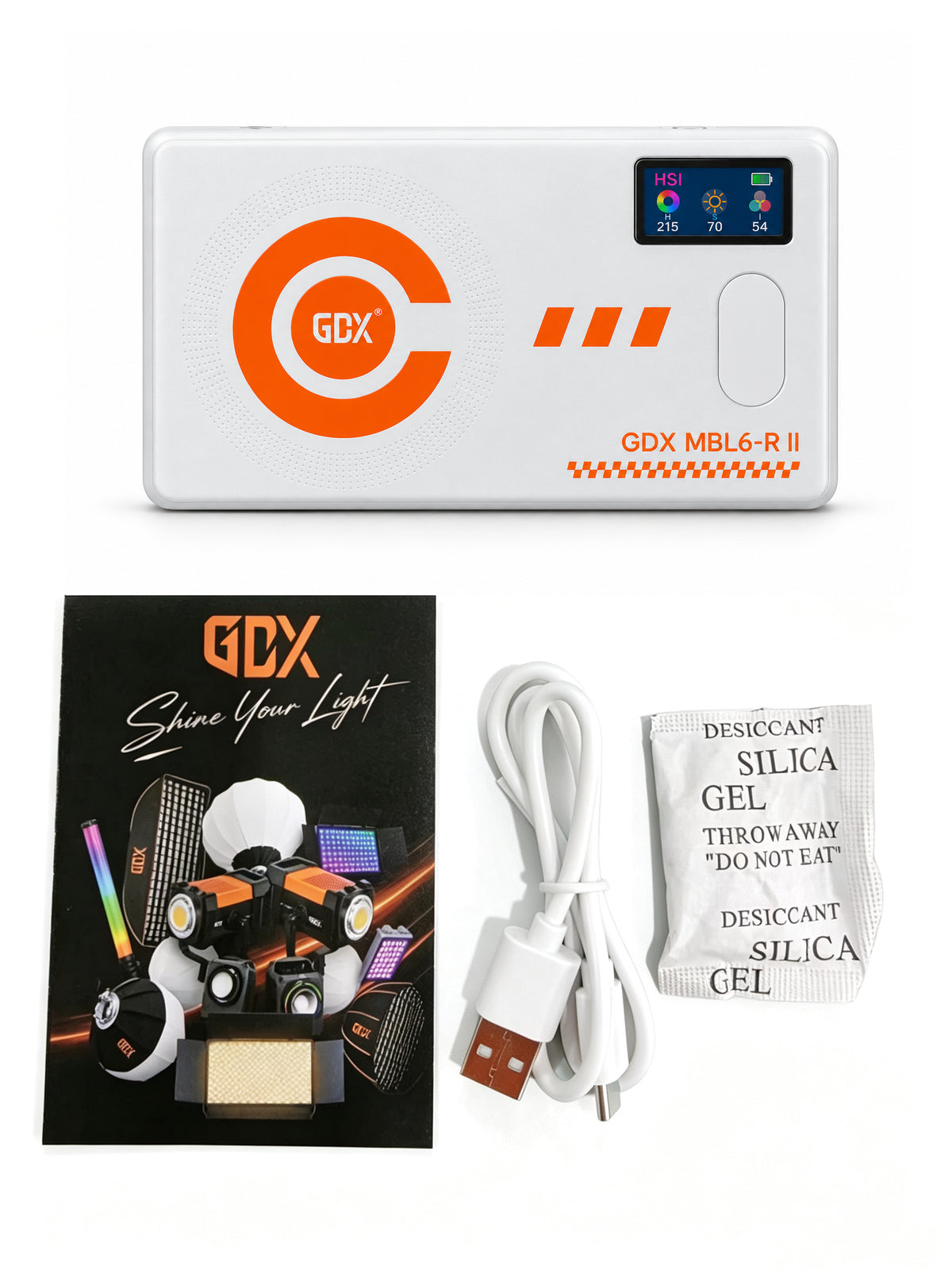 GDX MBL6-R II 6W Manyetik RGB ve Bi-Color Taşınabilir Cep LED Işığı