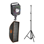 GDX ML-200R II 200W RGBWY Video ve Fotoğraf Işık Seti 2700K-8500K One Tick Softbox 260cm Ayaklı Profesyonel Kit