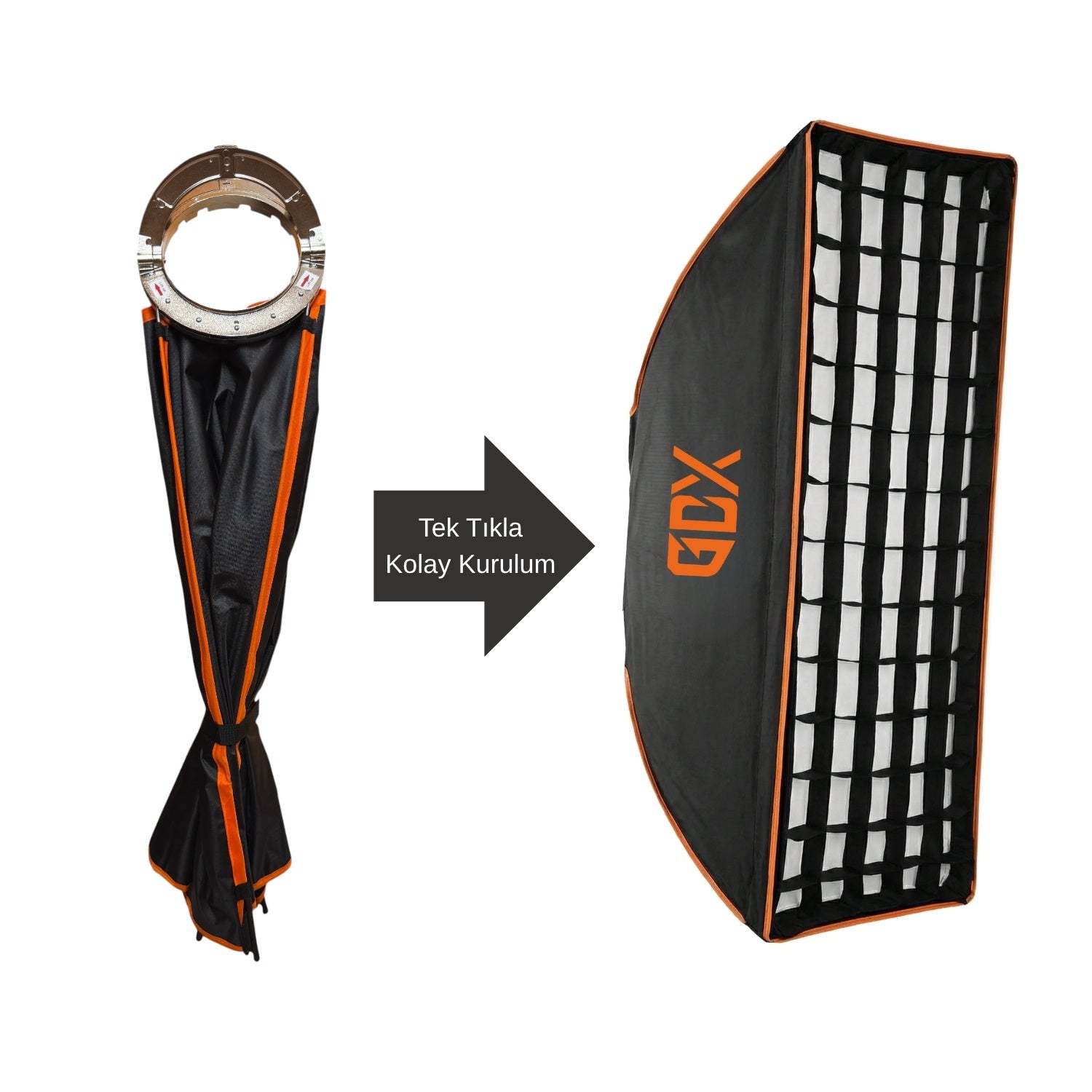 GDX ML-300C II 300W Bi-Color COB LED Video ve Fotoğraf Işık Seti 2700K-6500K One-Tick Softbox 260cm Ayaklı Tekli Kit