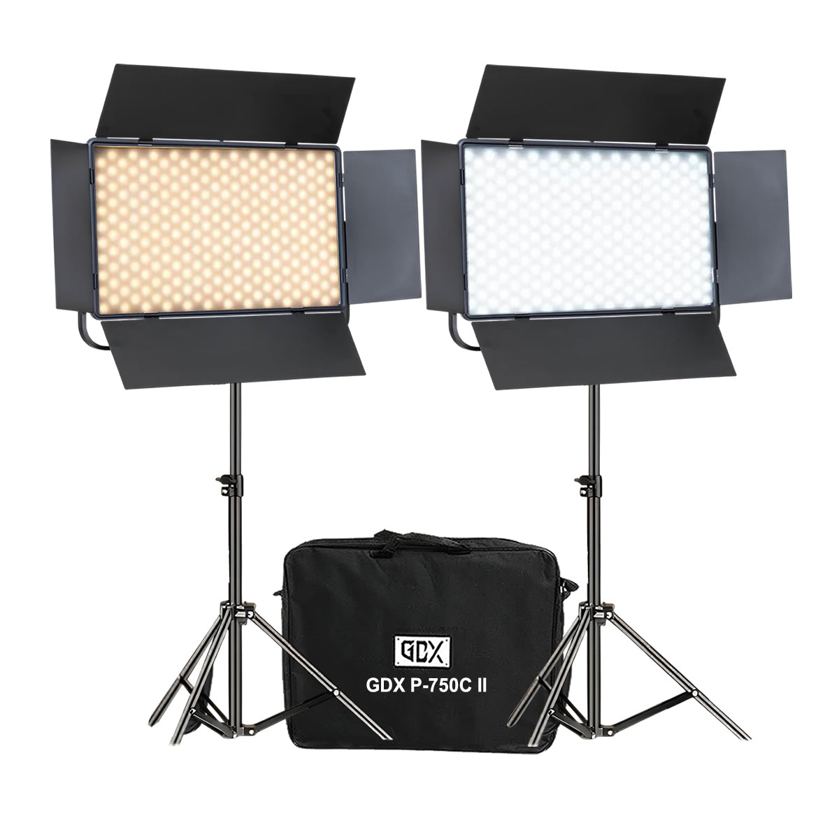 GDX P-750C II 500W Bicolor İkili LED Panel Işık Seti 2700K-6500K DMX51