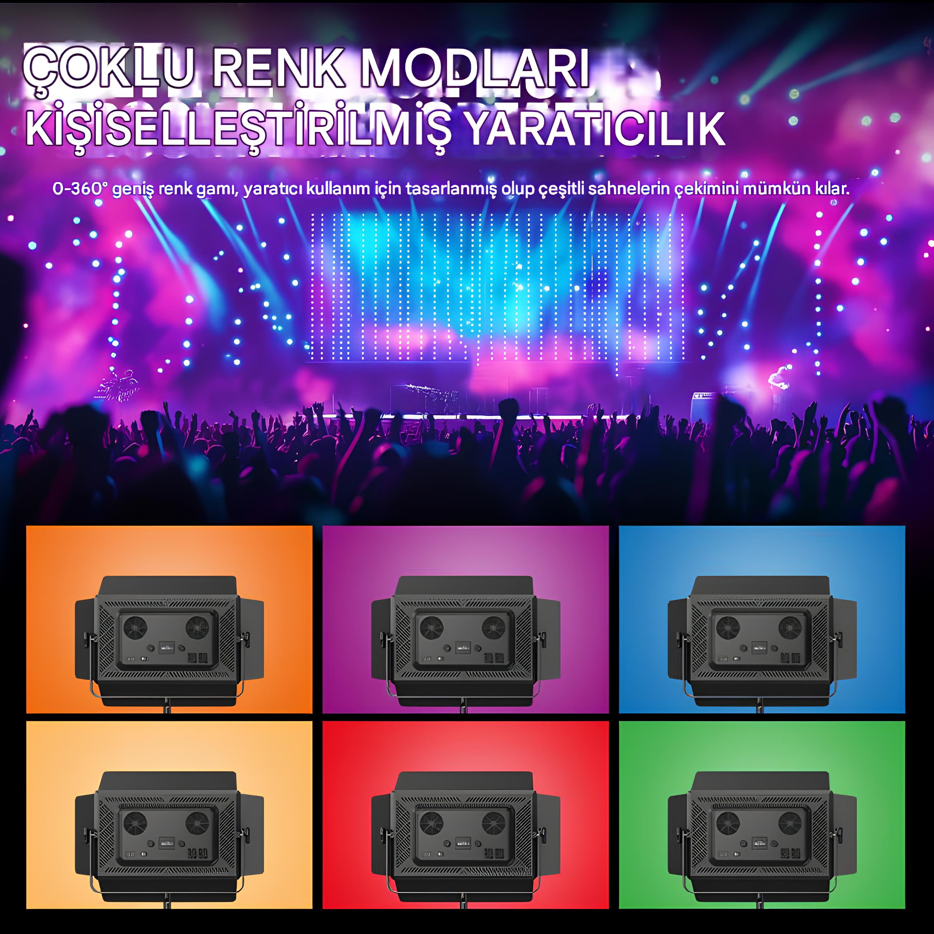 GDX P-750R II 150W RGBWY LED Panel Video ve Fotoğraf Işık Seti 260cm A