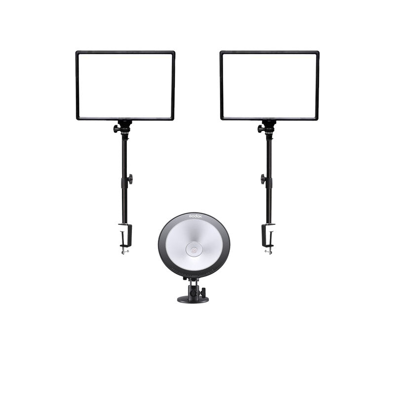 GDX PRO GX-300 2'li Bataryalı Soft Light Set ve Godox CL10 RGB Profesyonel Yayıncı Seti