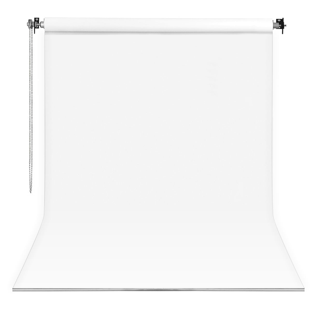 GDX Sabit Beyaz Kumaş Fon Seti 2.70x5.80m Duvar Tavan Montajlı Makaralı Stüdyo Fon Seti