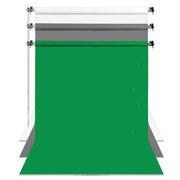 GDX Sabit Kumaş Beyaz - Yeşil - Gri 3'lü Fon Perde Seti 2.70x5.80 Metre - Tavan ve Duvar İçin