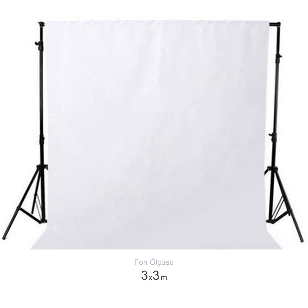 Gdx Seyyar Beyaz Fon Perde (Katlanabilir Kumaş) 3x3 Metre