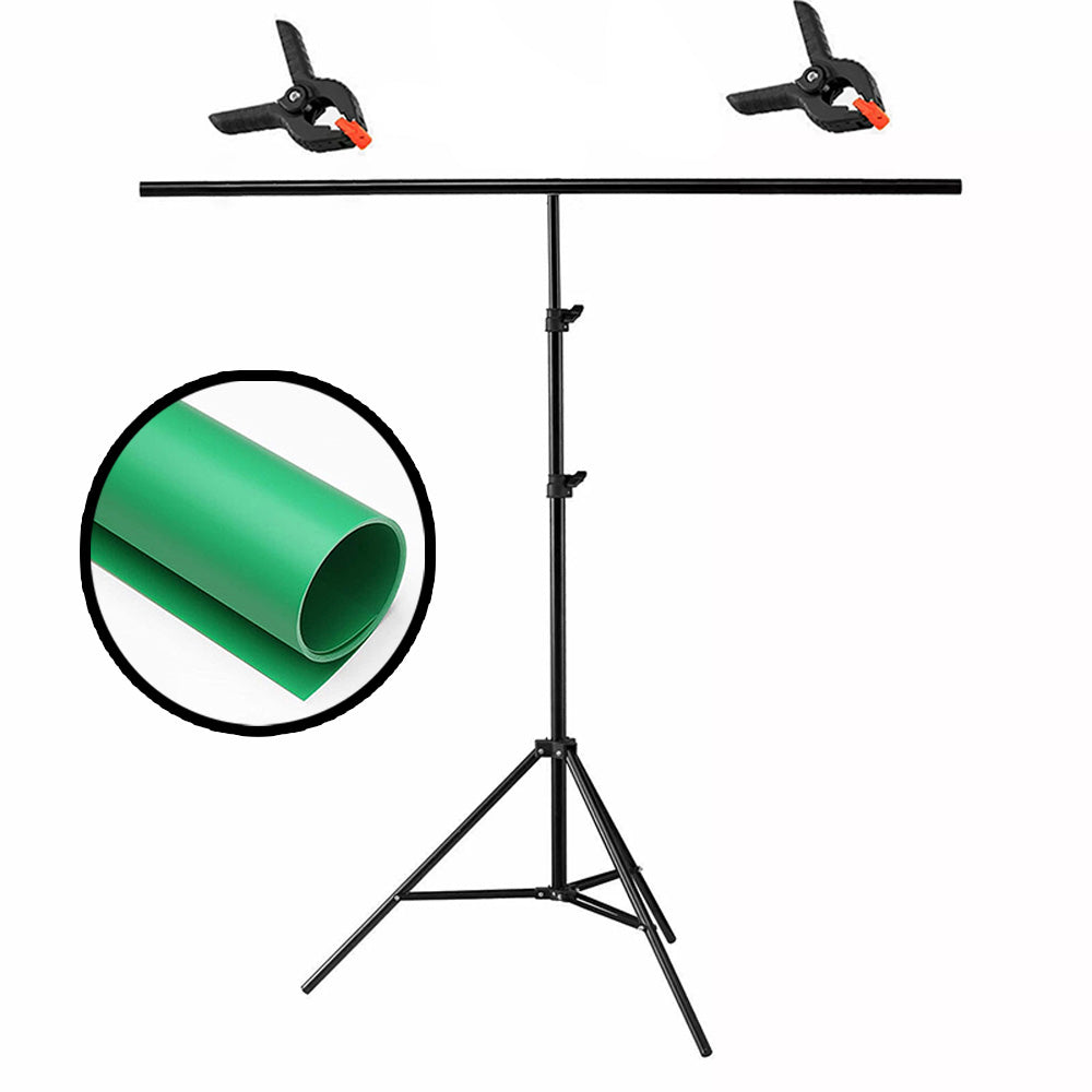 GDX Seyyar 120x200cm Mat Yeşil PVC Fon Sistemi Silinebilir Kırışmaz Green Screen Yayıncı Seti