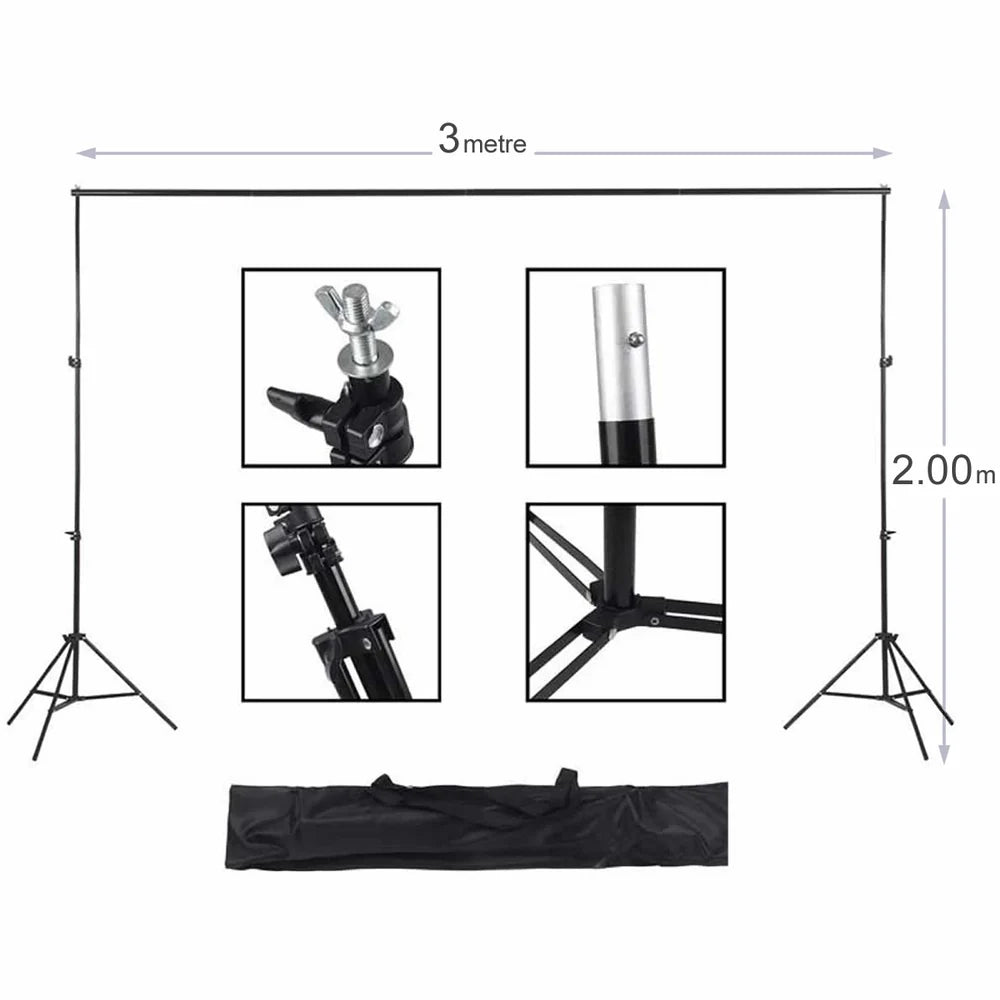 GDX Portable Black Background Curtain (Foldable Fabric) 3x3 Meters