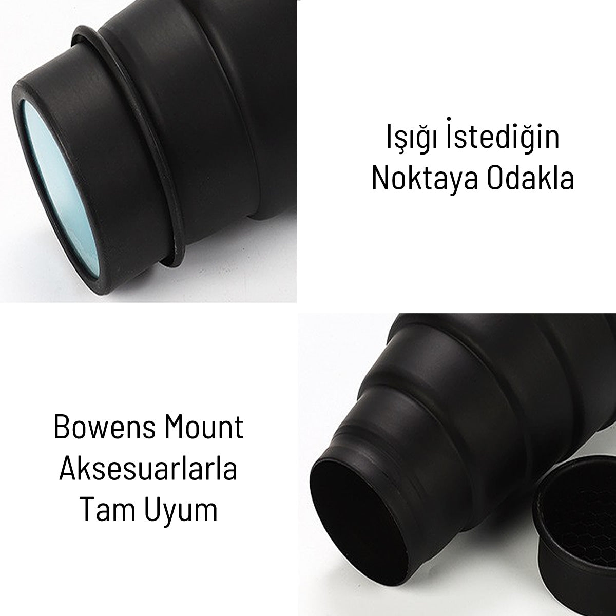 Gdx SN-01 120mm Çaplı Petekli Snoot Bowens Adaptörlü Stüdyo Flaş Aksesuarı