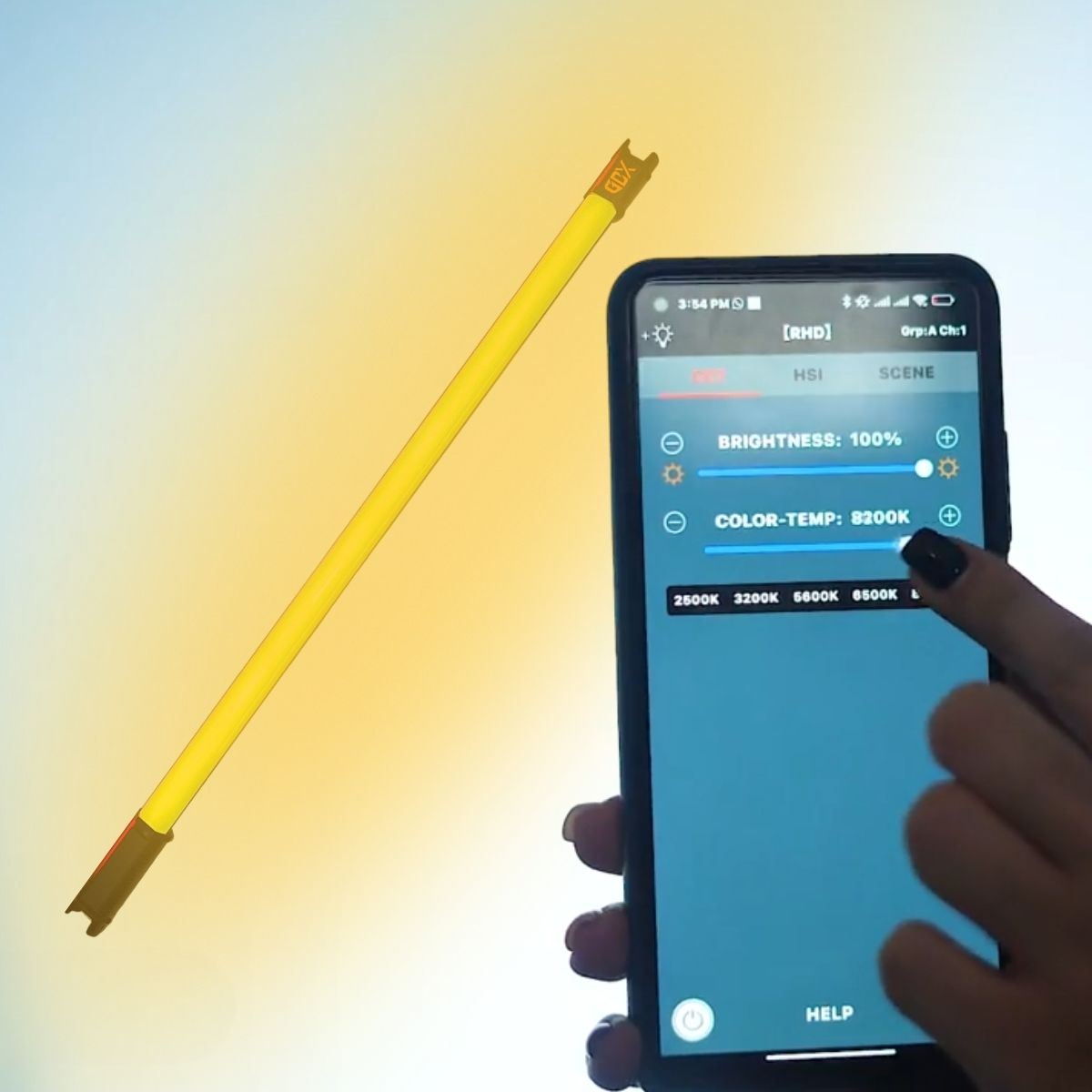 Gdx TB-80 RGB 45W Youtube Canlı Yayın Arka Plan Renkli Dolgu Işığı Led Tüp Işık (Uzunluk: 80 cm)